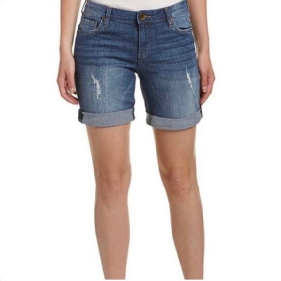 Kut from the Kloth Catherine Boyfriend Denim Shorts Women's 8 Bermuda - Picture 1 of 11